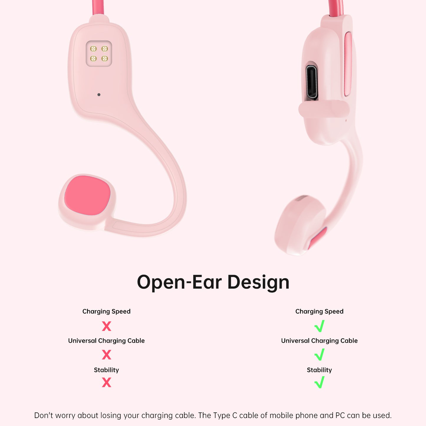 LOBKIN Kids Headphones Open Ear,Bluetooth 5.3 Air Conduction Wireless Lightweight Kids Earbuds IPX5 Waterproof with Microphone for School,Home and Outdoor Activities Gifts for Boys Girls