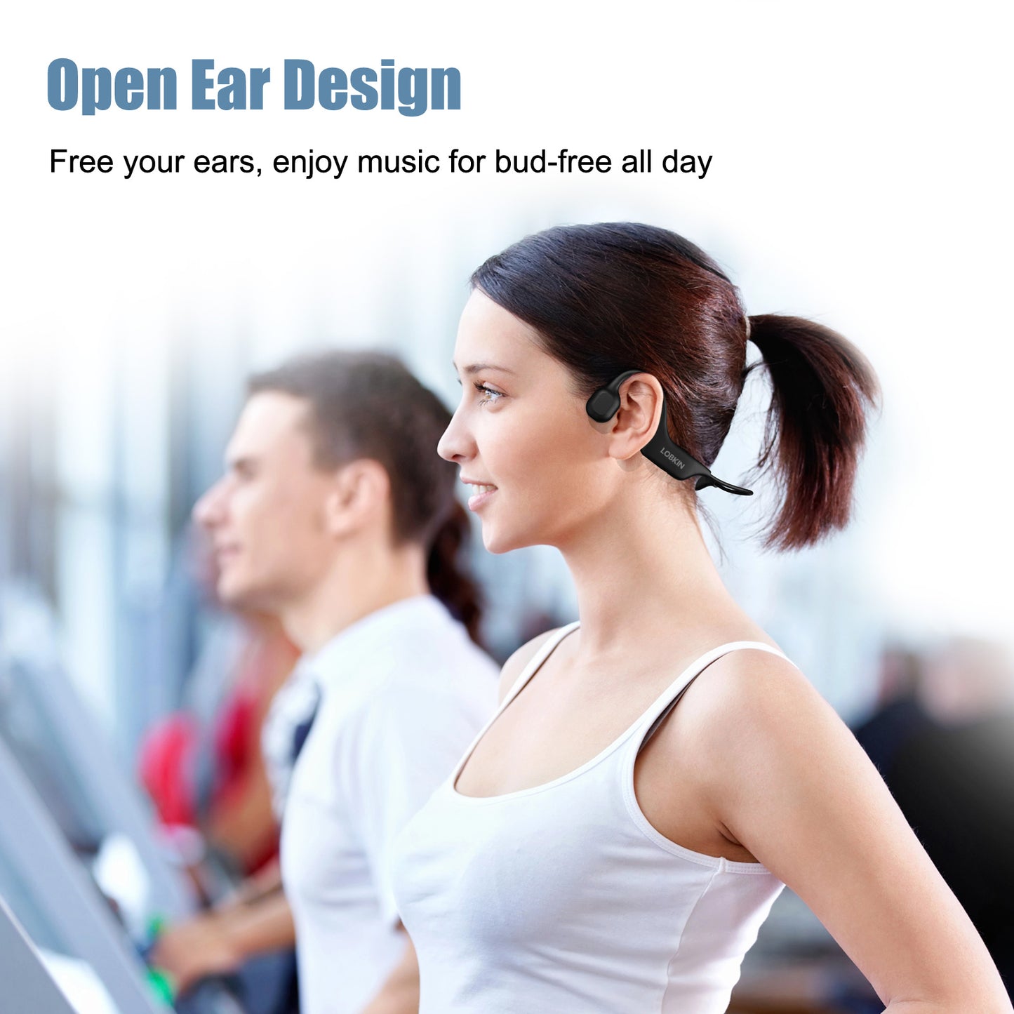 LOBKIN Knochenschall Kopfhörer, Open Ear Kopfhörer Kabellos Bluetooth Knochenschall, Bone Conduction Headphones für Fitness, Fahren, Laufen