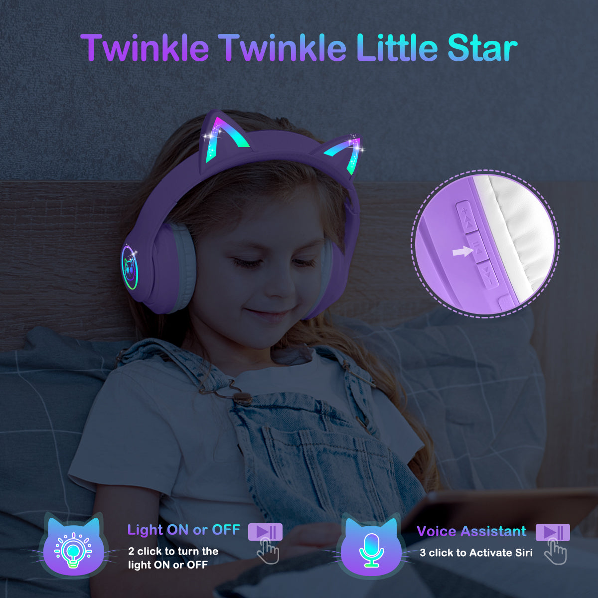 LOBKIN Auriculares Niños con Bolsa, Inalámbricos y con Cable, Auriculares Bluetooth Niños Niñas Plegables Ajustable para Escuela, Viajes
