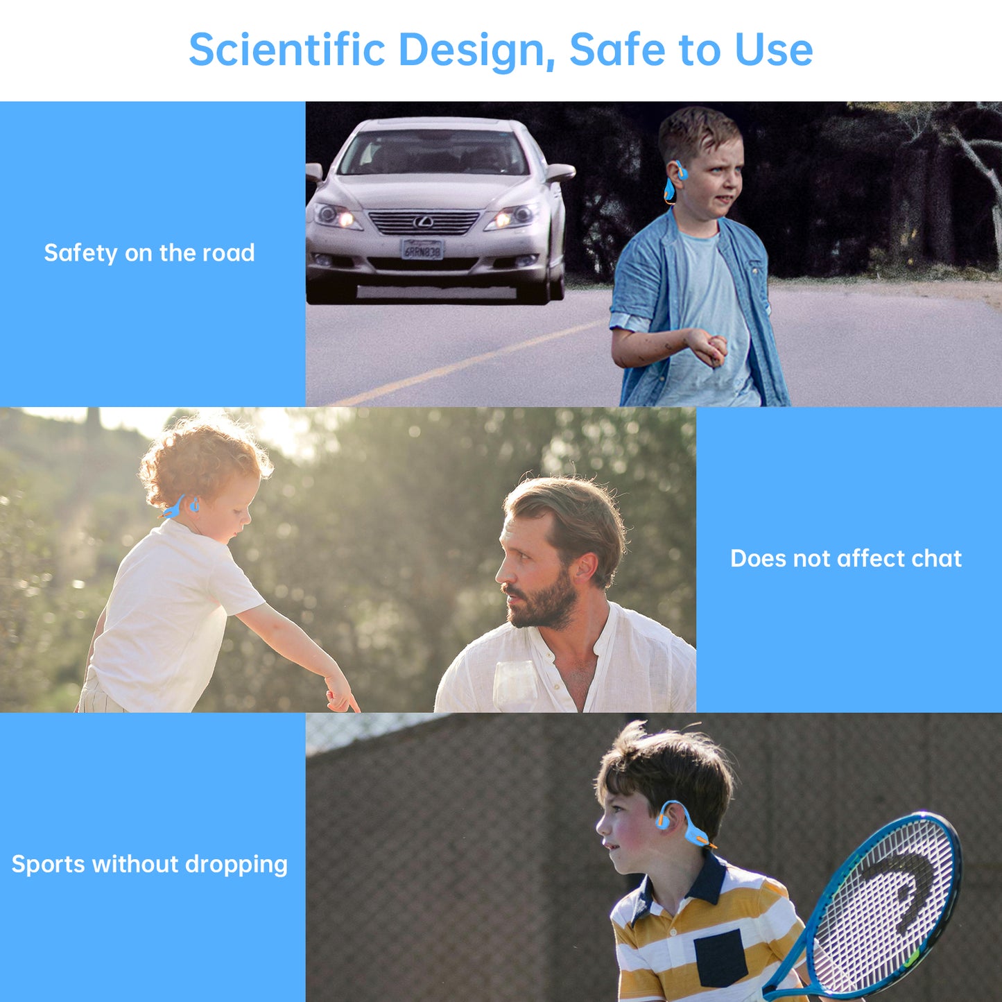 LOBKIN Kids Headphones Open Ear,Bluetooth 5.3 Air Conduction Wireless Lightweight Kids Earbuds IPX5 Waterproof with Microphone for School,Home and Outdoor Activities Gifts for Boys Girls