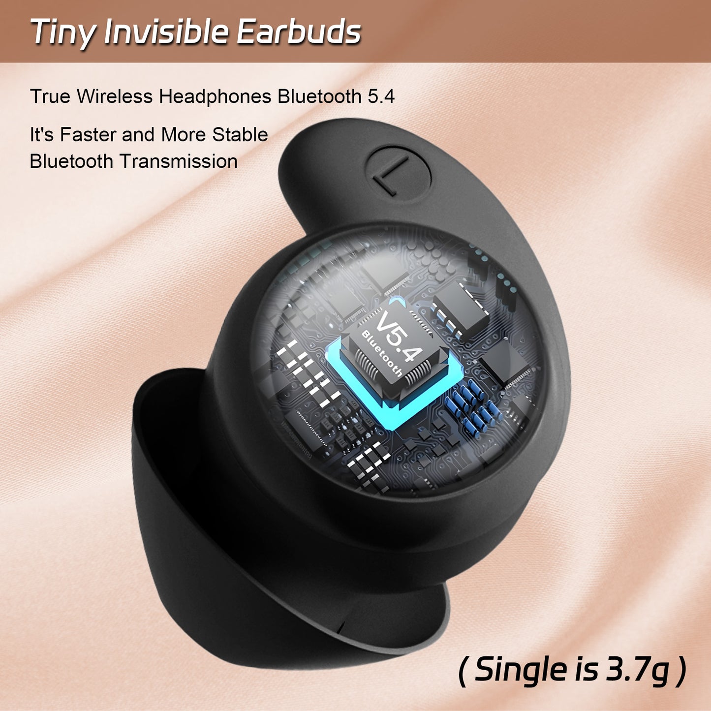 LOBKIN Sleep Headphones,Wireless Bluetooth 5.4 Noise Blocking Sleeping Headphones,Sleep Earbuds for Side Sleepers in-Ear Soft Mini Invisible Buds for Sleeping Working