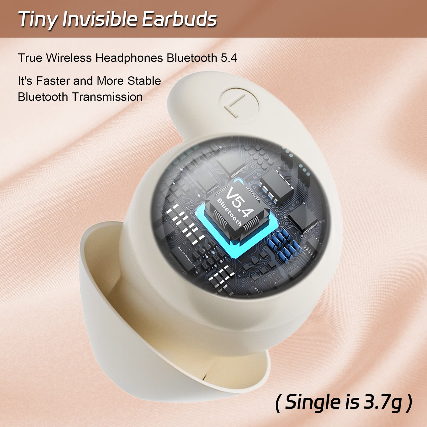 LOBKIN Schlafkopfhörer Bluetooth 5.4, Mini In Ear Kopfhörer zum Schlafen Noise Cancelling, Unsichtbare Kopfhörer für Schlaf, Sport, Yoga und Reisen (Weiß)