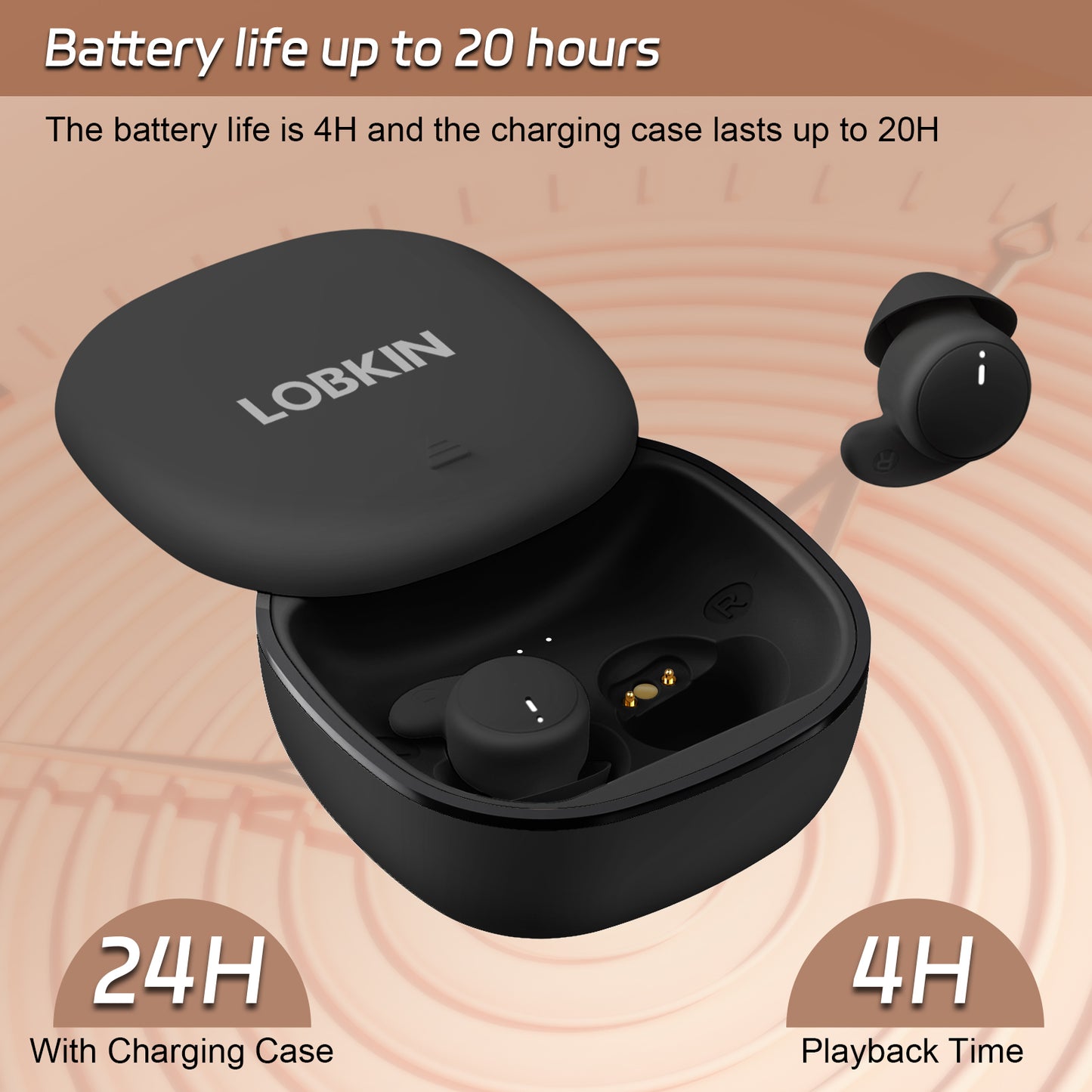 LOBKIN Sleep Headphones,Wireless Bluetooth 5.4 Noise Blocking Sleeping Headphones,Sleep Earbuds for Side Sleepers in-Ear Soft Mini Invisible Buds for Sleeping Working