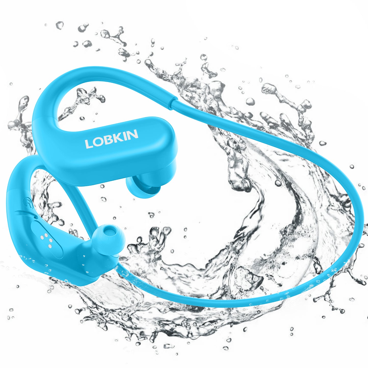 LOBKIN Waterproof Earbuds for Swimming,Bone Conduction Headphones IPX8 Swimming Headphones 8GB Memory Bluetooth 5.4 Wireless 8H Playtime in Ear Underwater Sport Earphones for Swimming,Running