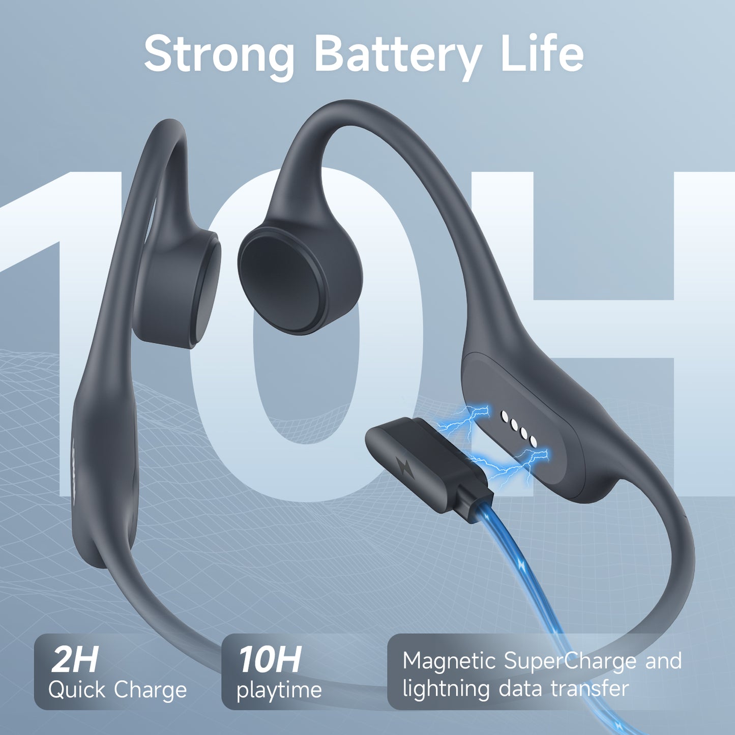 LOBKIN Bone Conduction Headphones Bluetooth 5.4 Swimming Headphones Underwater IP68 Waterproof Open Ear Sports Bone Conduction Earphones with Mic and Built-in 32GB MP3 for Running,Cycling,Gym