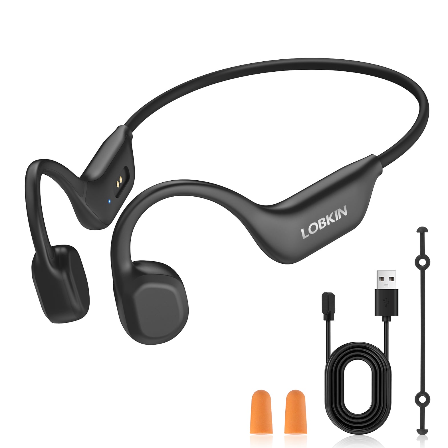 LOBKIN Cuffie Conduzione Ossea, Cuffie Nuoto Bluetooth 5.4,Subacquee per Piscina IPX8,Auricolari Open Ear con Lettore MP3, Auricolari Sportive per Nuoto, Corsa, Ciclismo