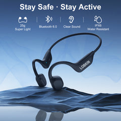 LOBKIN X29-Bone Conduction Headphones - Bluetooth 6.0 IPX6 Magnetic Charging