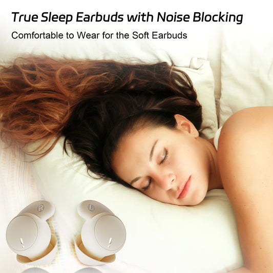 LOBKIN Schlafkopfhörer Bluetooth 5.4, Mini In Ear Kopfhörer zum Schlafen Noise Cancelling, Unsichtbare Kopfhörer für Schlaf, Sport, Yoga und Reisen (Weiß)