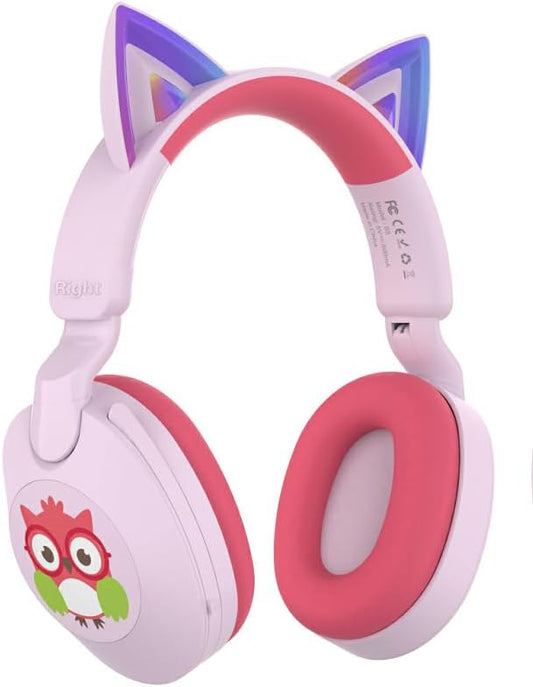 LOBKIN Kids Headphones Bluetooth 5.4,Over Ear Kids Headphones Wireless with Mic 35H Playtime AUX Cord 85dB Safe Volume Limited Foldable Design for Boys Girls Travel/School/iPad