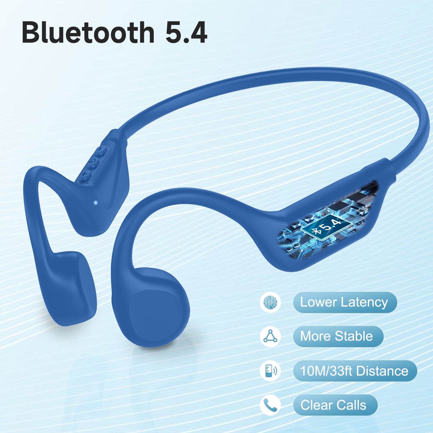 LOBKIN Bone Conduction Headphones Bluetooth 5.4, Open Ear Headphones Wireless with Mic, IPX5 Waterproof Sports Earphone for Running, Gym Workout, Ski, Cycling