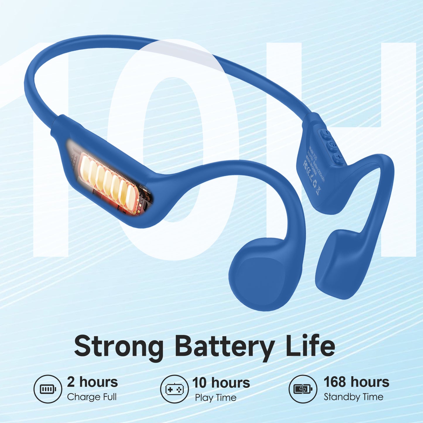 LOBKIN Bone Conduction Headphones Bluetooth 5.4, Open Ear Headphones Wireless with Mic, IPX5 Waterproof Sports Earphone for Running, Gym Workout, Ski, Cycling