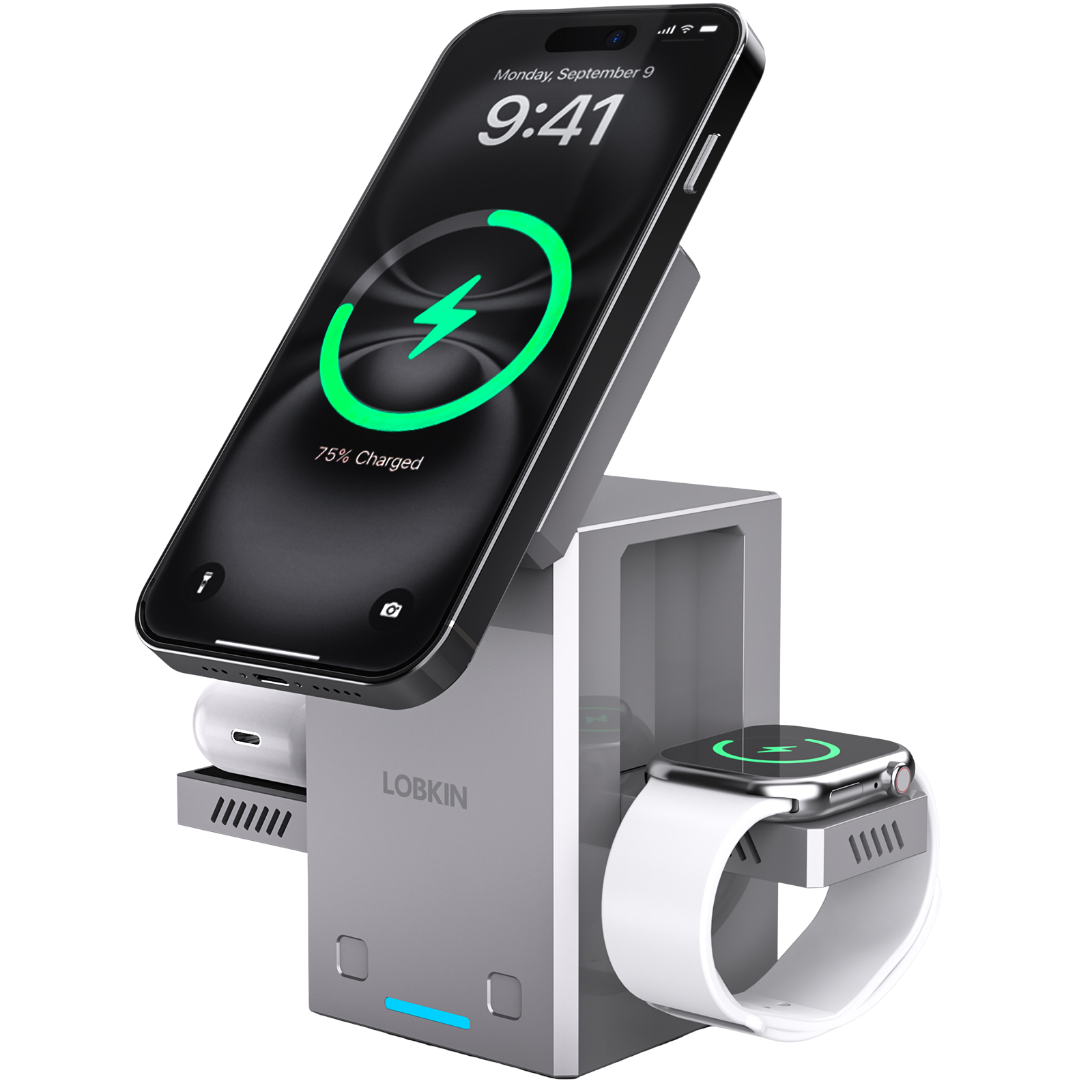 LOBKIN AFC-80 3-in-1 Charging Station - MagSafe for iPhone