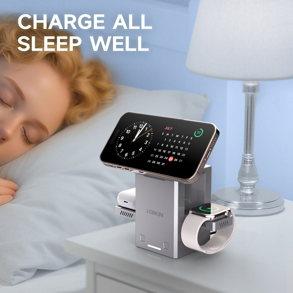 LOBKIN AFC-80 Charging Three Apple Devices at Once