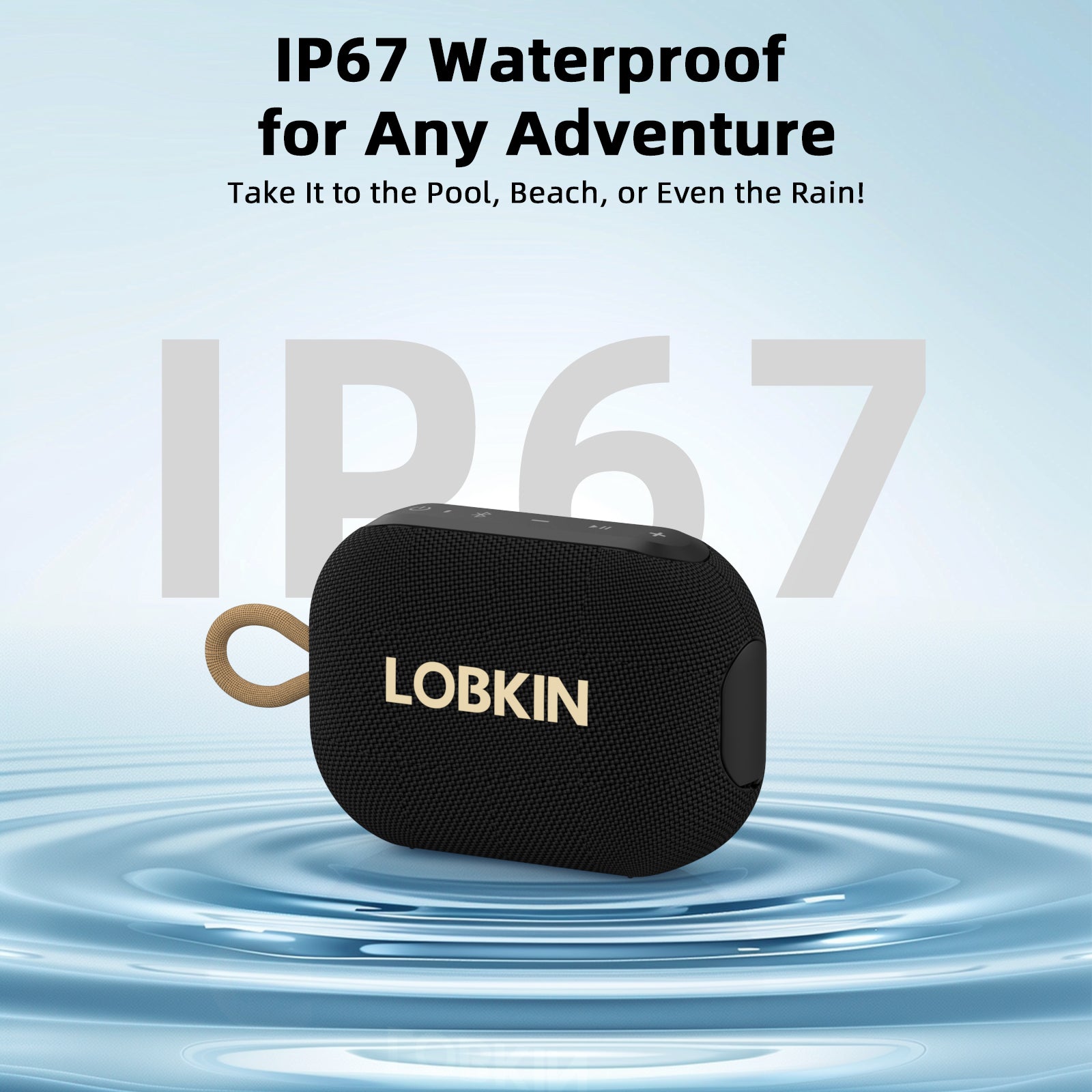 LOBKIN ES10 Black Speaker Top View with Control Buttons