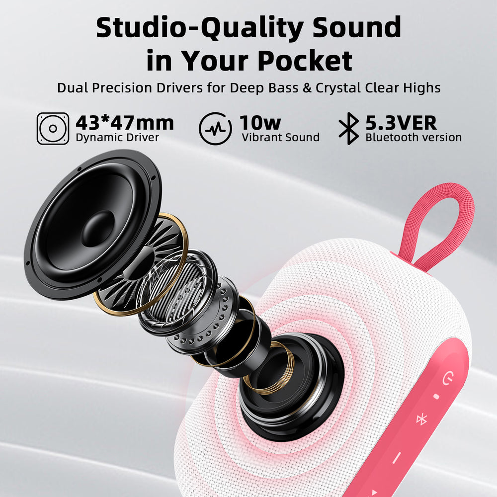 LOBKIN ES10 White Wireless Speaker 360 Degree Sound