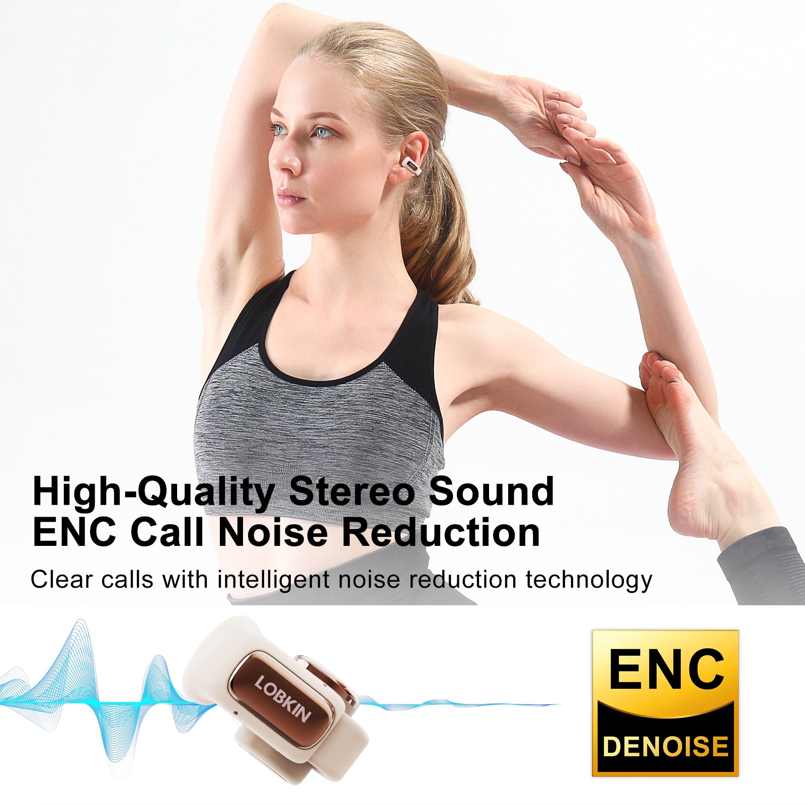 LOBKIN S18 Open Ear Clip On Earbuds - LED Display 36H