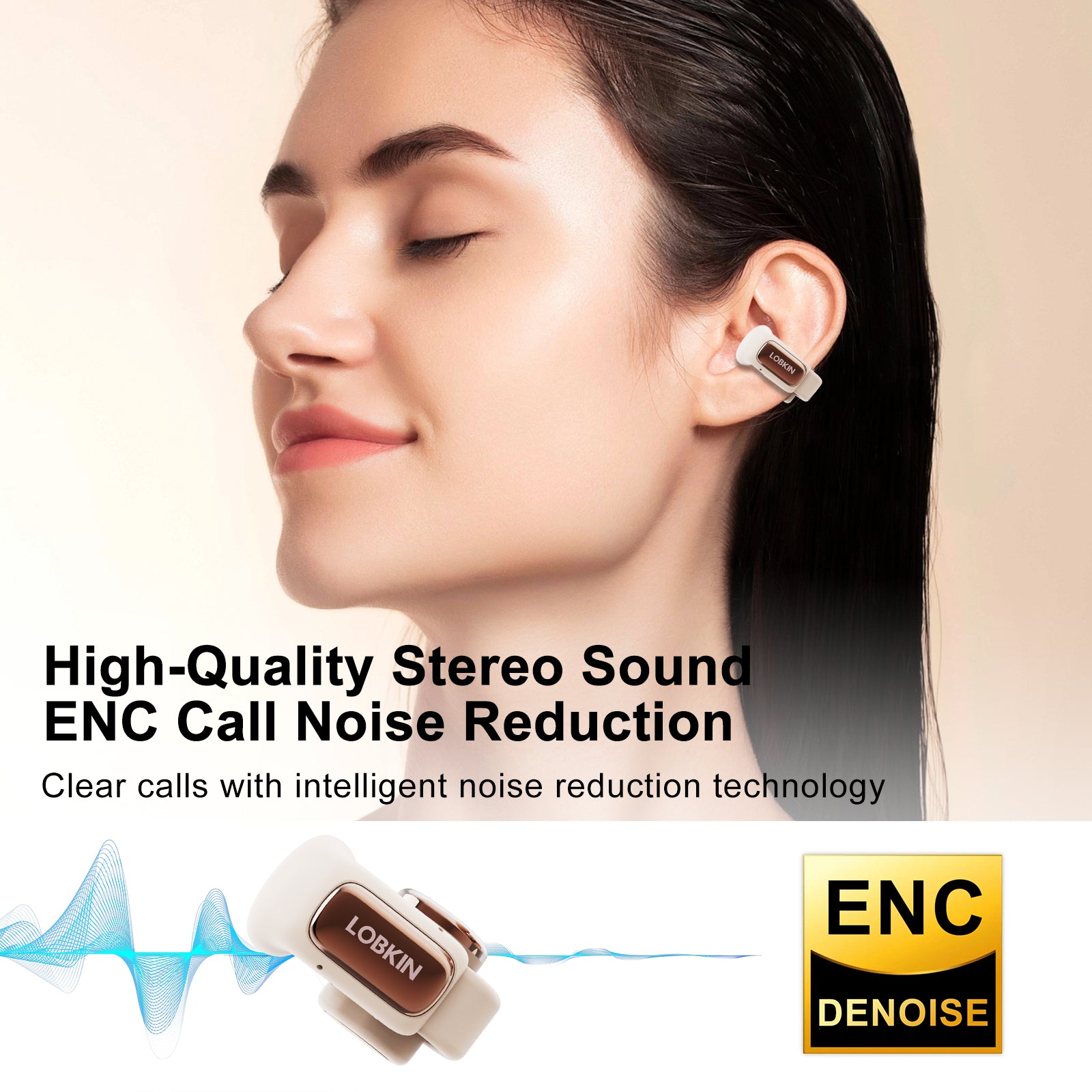 LOBKIN S18 Open Ear Clip On Earbuds - LED Display 36H
