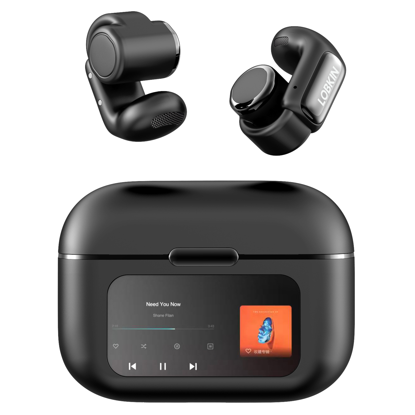 LOBKIN S18 Open Ear Clip On Earbuds - LED Display 36H