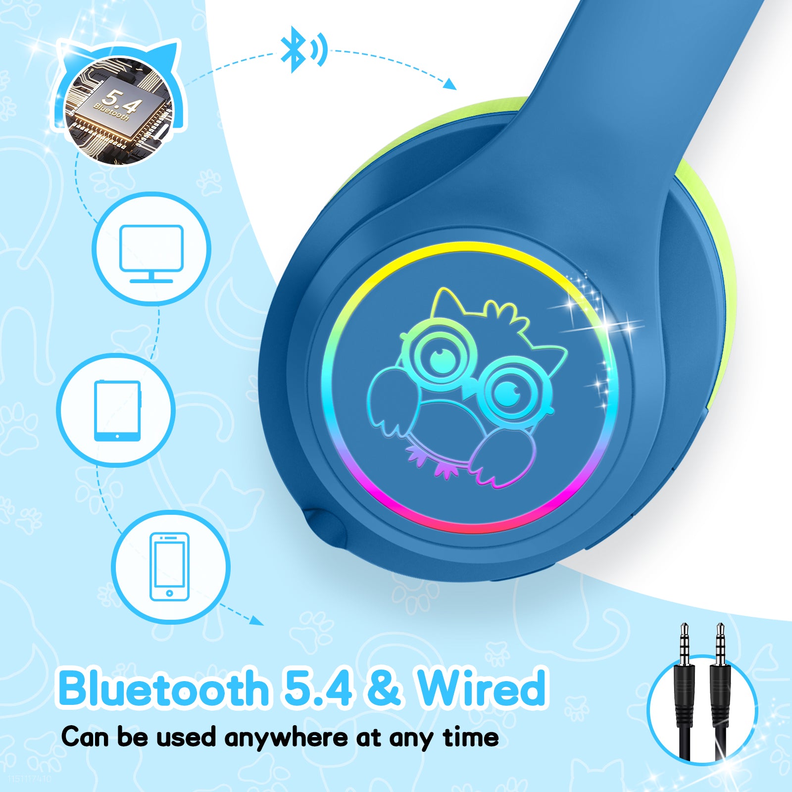 LOBKIN S31-ANC Kids Headphones - Active Noise Cancelling 50H