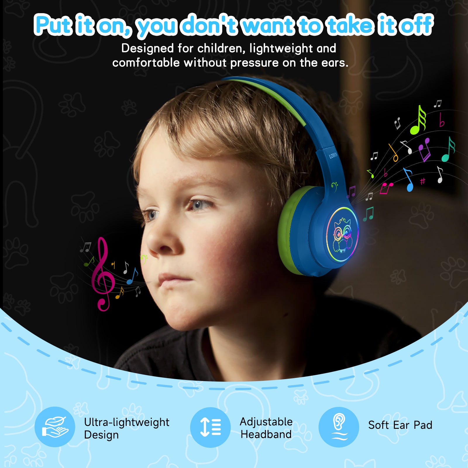 LOBKIN S31-ANC Kids Headphones - Active Noise Cancelling 50H