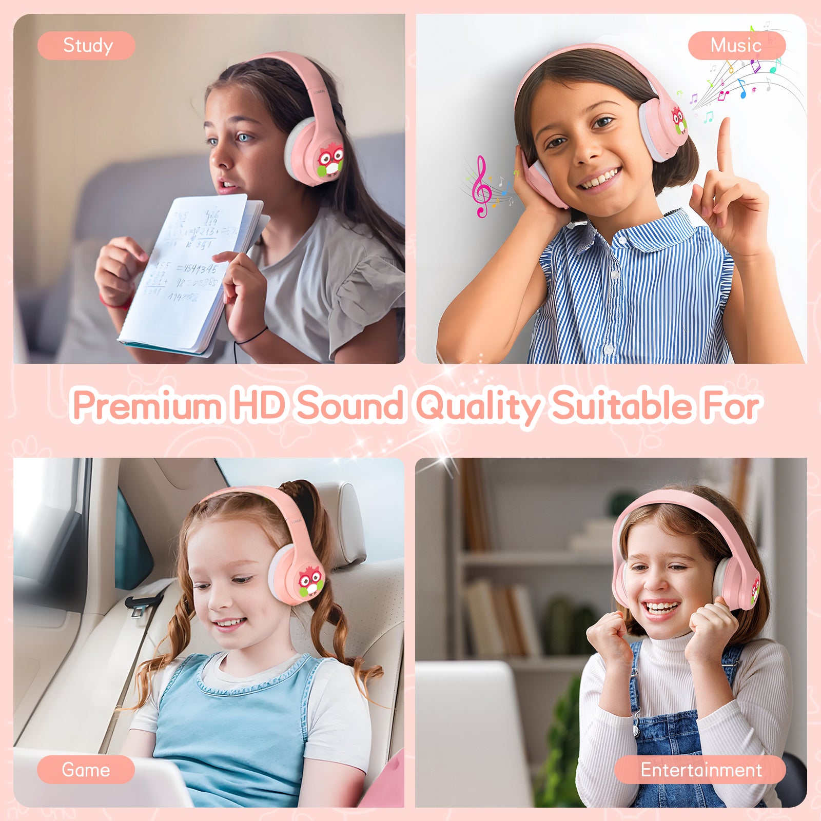 LOBKIN S31-ANC Kids Headphones - Active Noise Cancelling 50H