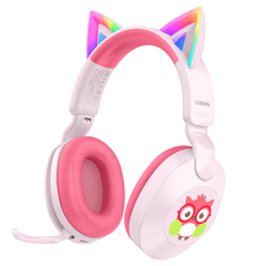 LOBKIN S32 Kids Cat Ear Headphones - Bluetooth 6.0 LED Lights