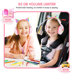 LOBKIN S32 Kids Cat Ear Headphones - Bluetooth 6.0 LED Lights