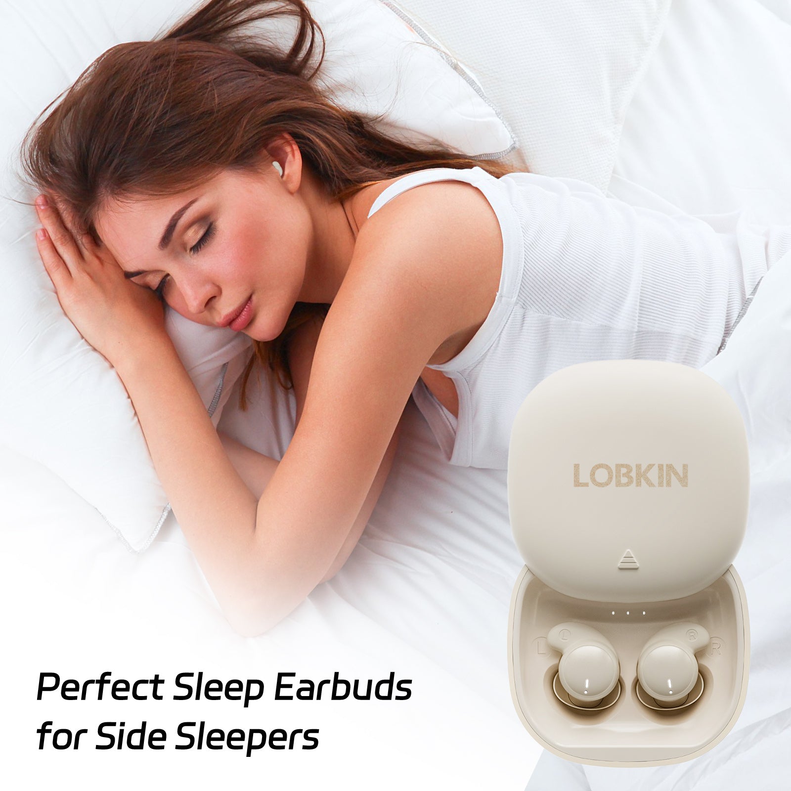 LOBKIN S8+ Sleep Earbuds - Mini Invisible for Side Sleepers