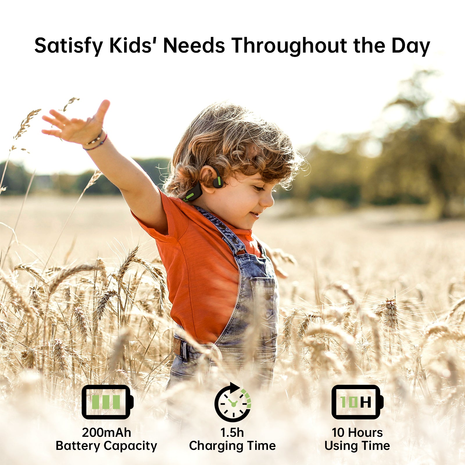 LOBKIN X11 Kids Open Ear Headphones - Bluetooth 5.3 Waterproof