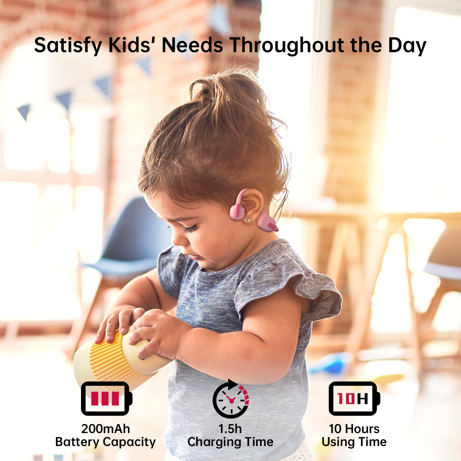 LOBKIN X11 Kids Open Ear Headphones - Bluetooth 5.3 Waterproof