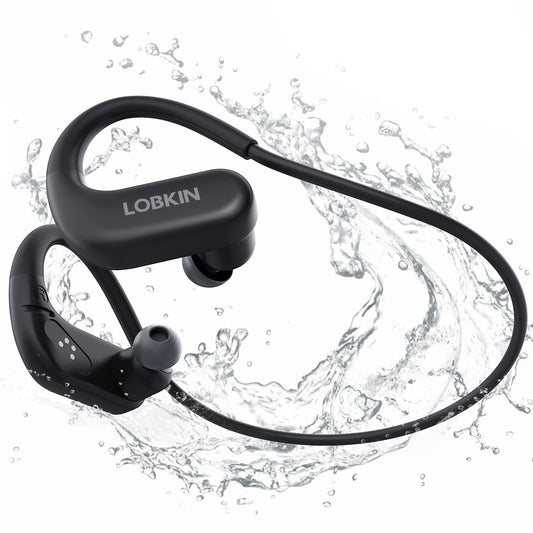 LOBKIN Waterproof Earbuds for Swimming,Bone Conduction Headphones IPX8 Swimming Headphones 8GB Memory Bluetooth 5.4 Wireless 8H Playtime in Ear Underwater Sport Earphones for Swimming,Running