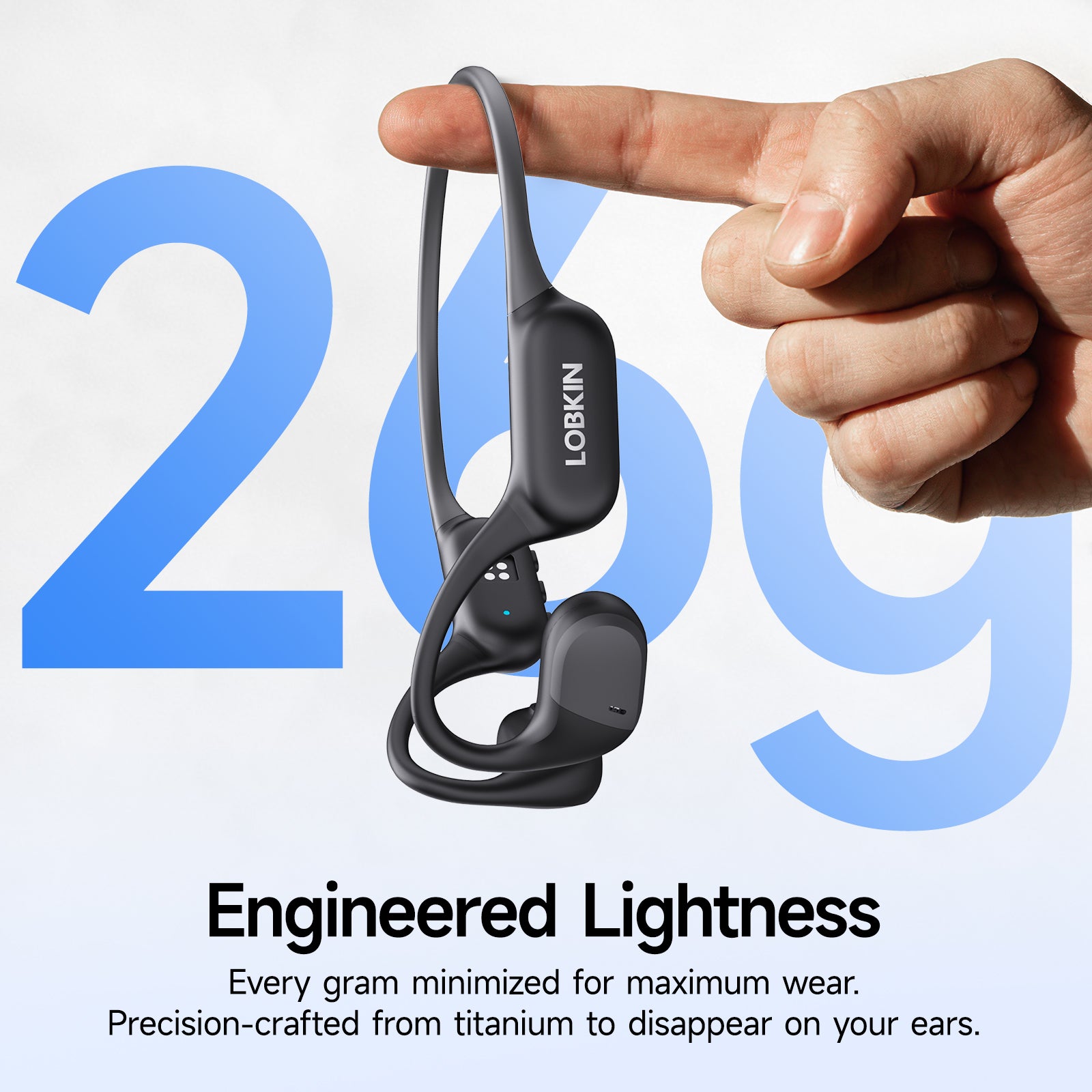 LOBKIN X31- Air Conduction Headphones - Bluetooth 6.0 IPX7 8GB Storage ENC Lightweight